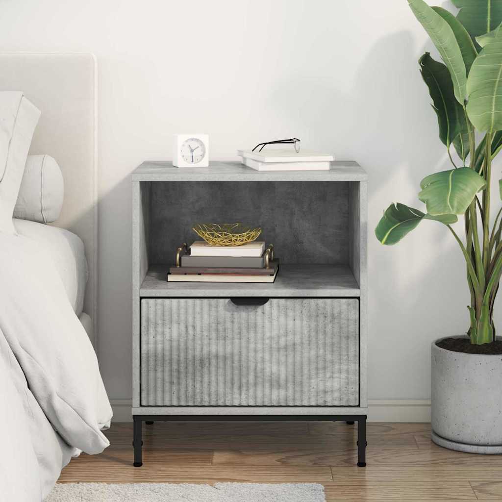 Bedside Table Concrete grey 49 x 36 x 61 cm Engineered wood