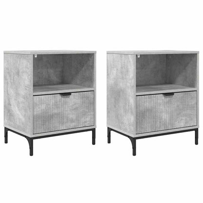 Bedside Tables with Drawer 2 pcs Concrete grey 49 x 36 x 61 cm