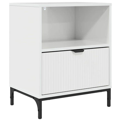 Bedside Table High gloss white 49 x 36 x 61 cm Engineered wood