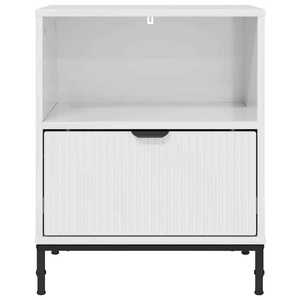Bedside Table High gloss white 49 x 36 x 61 cm Engineered wood