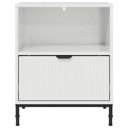 Bedside Table High gloss white 49 x 36 x 61 cm Engineered wood