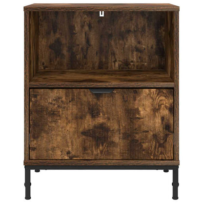 Bedside Table Smoked oak 49 x 36 x 61 cm Engineered wood
