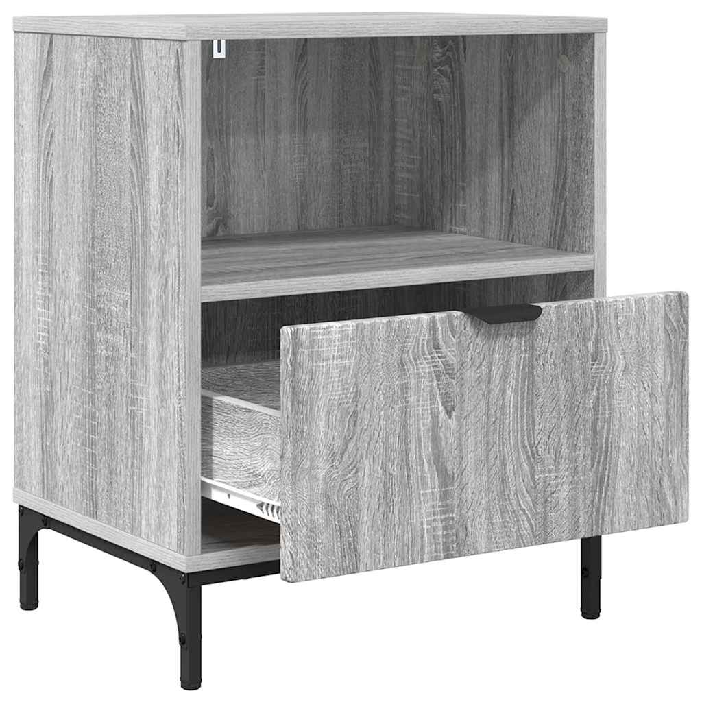 Bedside Tables with Drawer 2 pcs Grey sonoma 49 x 36 x 61 cm