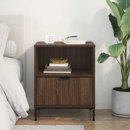 Bedside Table Brown oak 49 x 36 x 61 cm Engineered wood