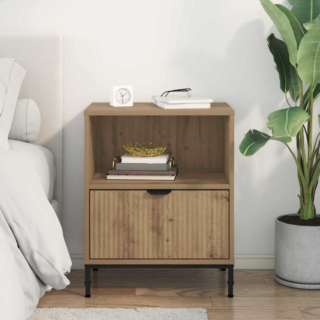 Bedside Table Artisan oak 49 x 36 x 61 cm Engineered wood