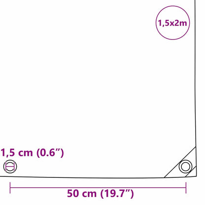 Tarpaulin 650g / m² Brown 1.5 x 2 m Canvas with PVC Coating