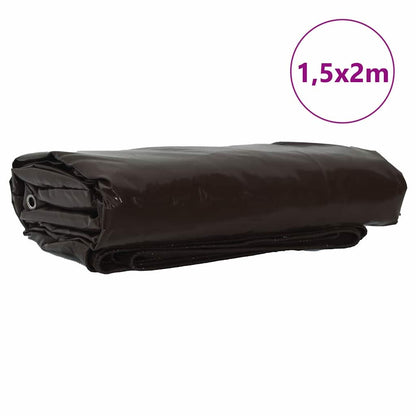 Tarpaulin 650g / m² Brown 1.5 x 2 m Canvas with PVC Coating