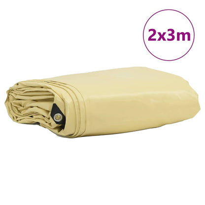 Tarpaulin 650g / m² Beige 2 x 3 m Canvas with PVC Coating