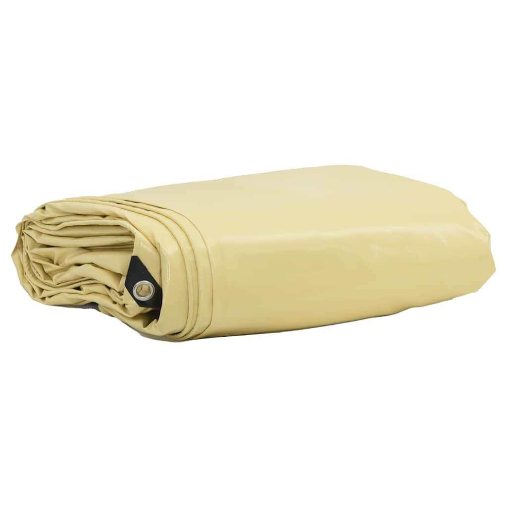 Tarpaulin 650g / m² Beige 3 x 5 m Canvas with PVC Coating