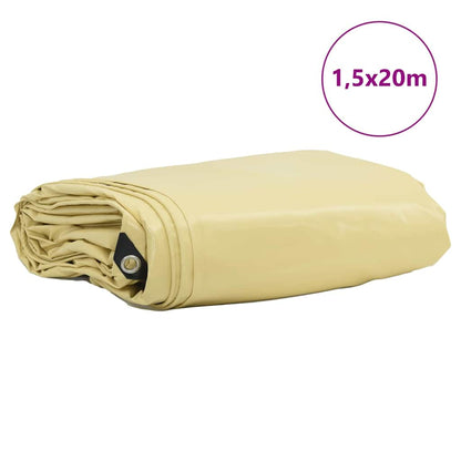Tarpaulin 650g / m² Beige 1.5 x 20 m Canvas with PVC Coating