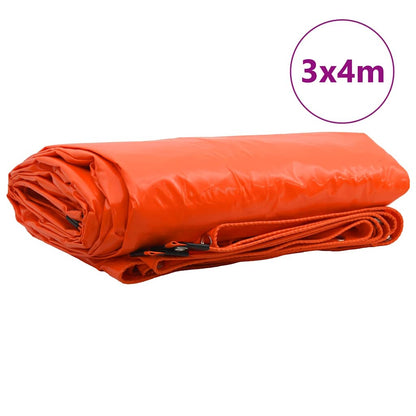 Tarpaulin 650g / m² Orange 3 x 4 m Canvas with PVC Coating