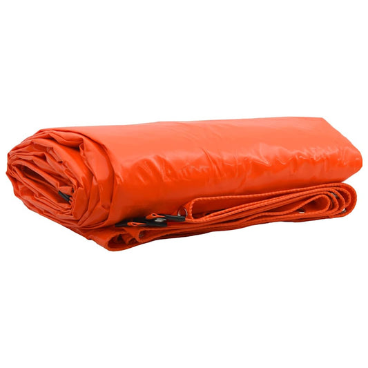 Tarpaulin 650g / m² Orange 4 x 7 m Canvas with PVC Coating