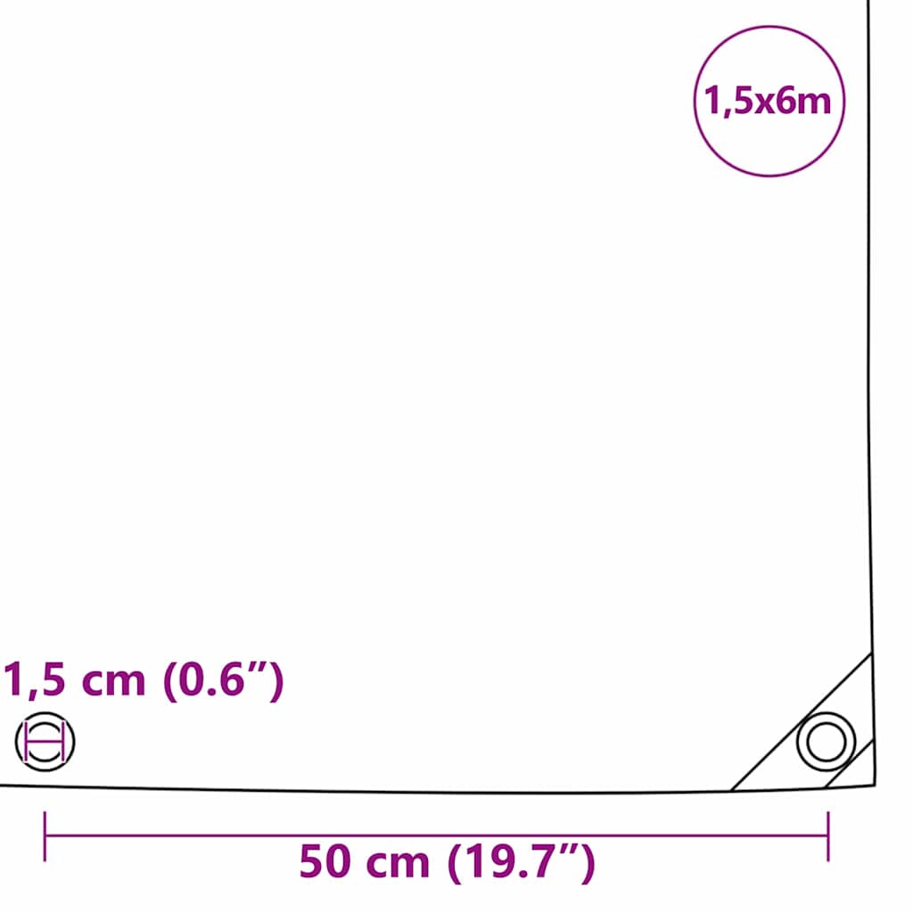 Tarpaulin 650g / m² Orange 1.5 x 6 m Canvas with PVC Coating