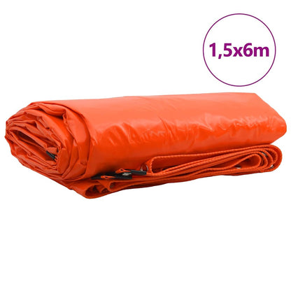 Tarpaulin 650g / m² Orange 1.5 x 6 m Canvas with PVC Coating