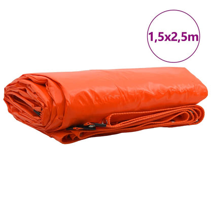 Tarpaulin 650g / m² Orange 1.5 x 2.5 m Canvas with PVC Coating