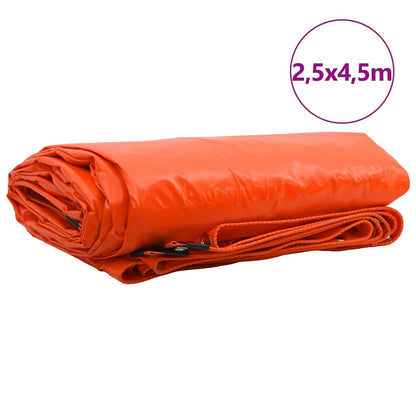 Tarpaulin 650g / m² Orange 2.5 x 4.5 m Canvas with PVC Coating