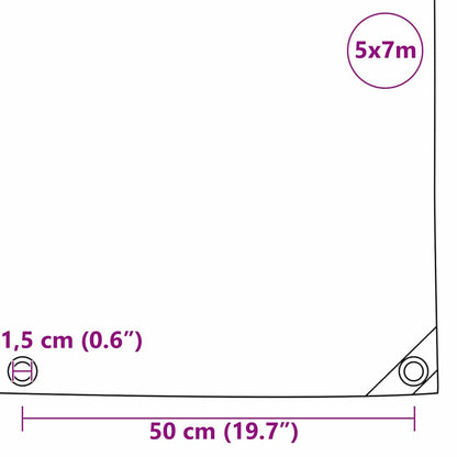 Tarpaulin 650g / m² Orange 5 x 7 m Canvas with PVC Coating