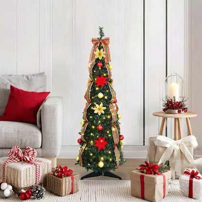 Artificial Christmas Tree with 50 LEDs Green 120 cm PVC