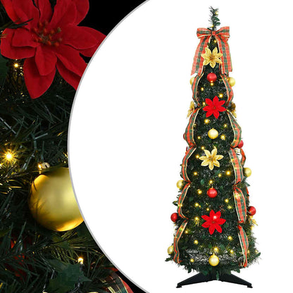 Artificial Christmas Tree with 50 LEDs Green 120 cm PVC