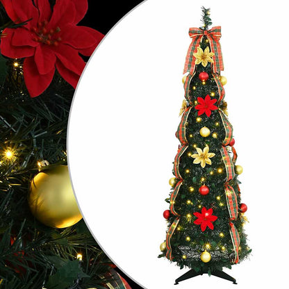 Artificial Christmas Tree with 100 LEDs Green 150 cm PVC