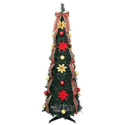 Artificial Christmas Tree with 100 LEDs Green 150 cm PVC
