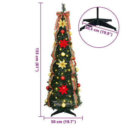 Artificial Christmas Tree with 100 LEDs Green 150 cm PVC