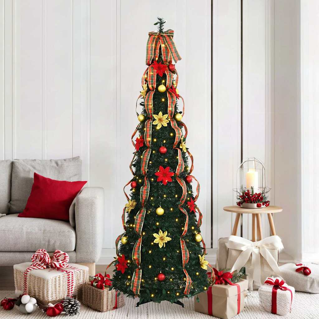 Artificial Christmas Tree with 150 LEDs Green 180 cm PVC
