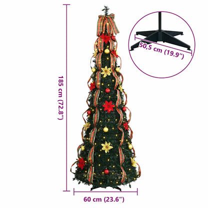 Artificial Christmas Tree with 150 LEDs Green 180 cm PVC