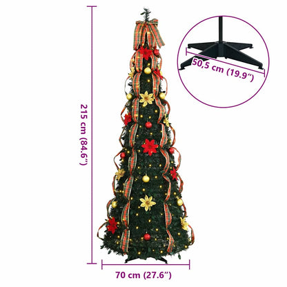 Artificial Christmas Tree with 200 LEDs Green 210 cm PVC