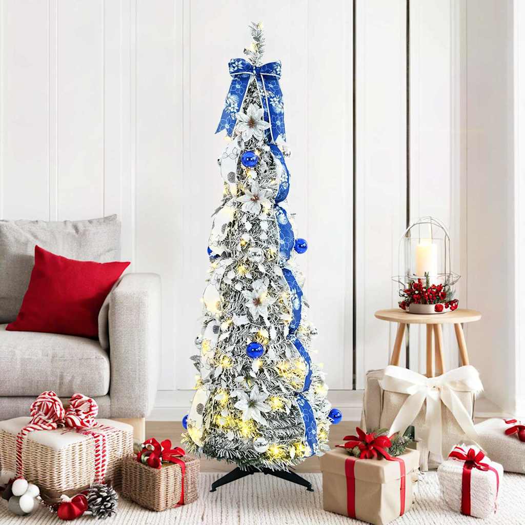 Artificial Christmas Tree with 100 LEDs White 150 cm PVC