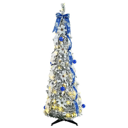 Artificial Christmas Tree with 100 LEDs White 150 cm PVC