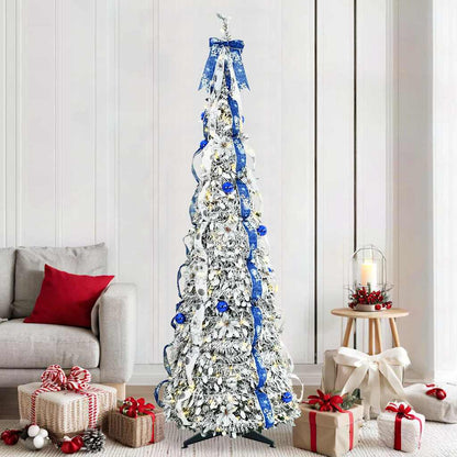 Artificial Christmas Tree with 200 LEDs White 210 cm PVC