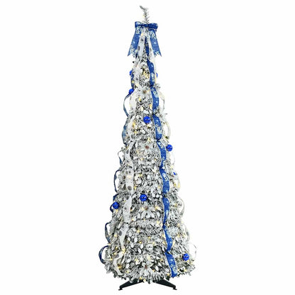 Artificial Christmas Tree with 200 LEDs White 210 cm PVC