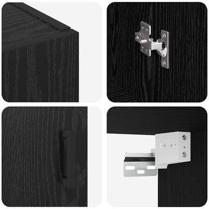 Wall Mounted Cabinets 2 pcs Black oak 69.5 x 34 x 90 cm