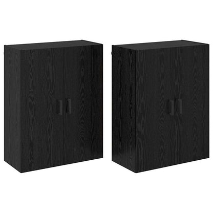 Wall Mounted Cabinets 2 pcs Black oak 69.5 x 34 x 90 cm
