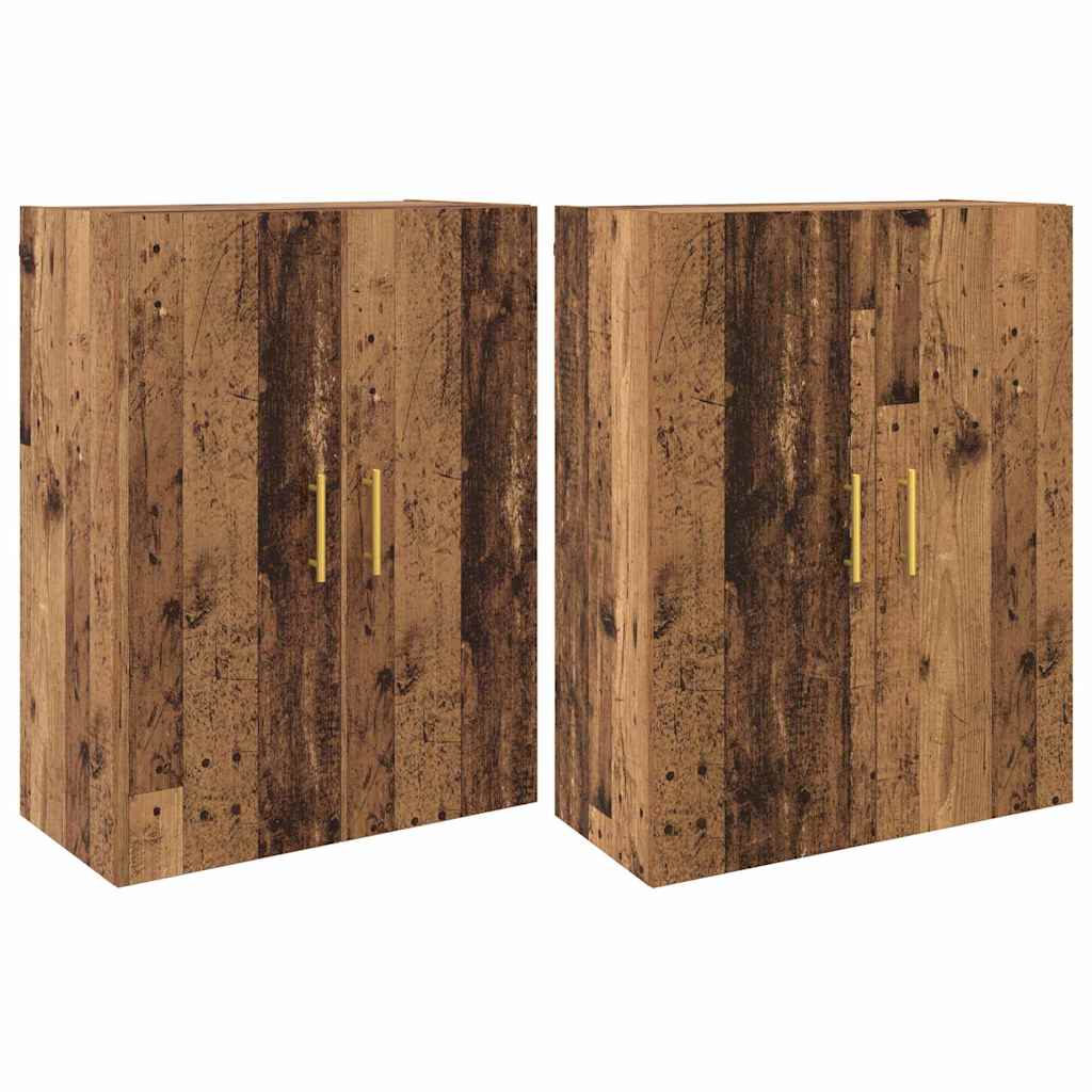 Wall Mounted Cabinets 2 pcs Old wood 69.5 x 34 x 90 cm