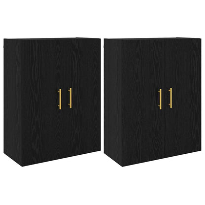 Wall Mounted Cabinets 2 pcs Black oak 69.5 x 34 x 90 cm