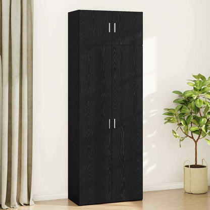 Storage Cabinet Black oak 80 x 41 x 225 cm Engineered wood