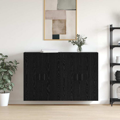 Wall Mounted Cabinets 2 pcs Black oak 69.5 x 34 x 90 cm