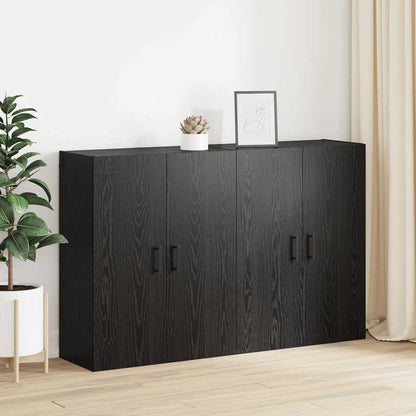 Wall Mounted Cabinets 2 pcs Black oak 69.5 x 34 x 90 cm
