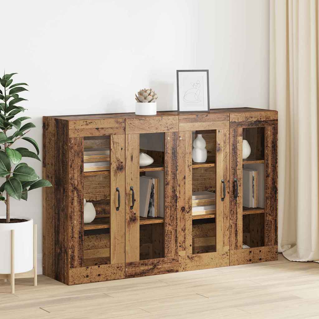 Wall Mounted Cabinets 2 pcs Old wood 69.5 x 34 x 90 cm