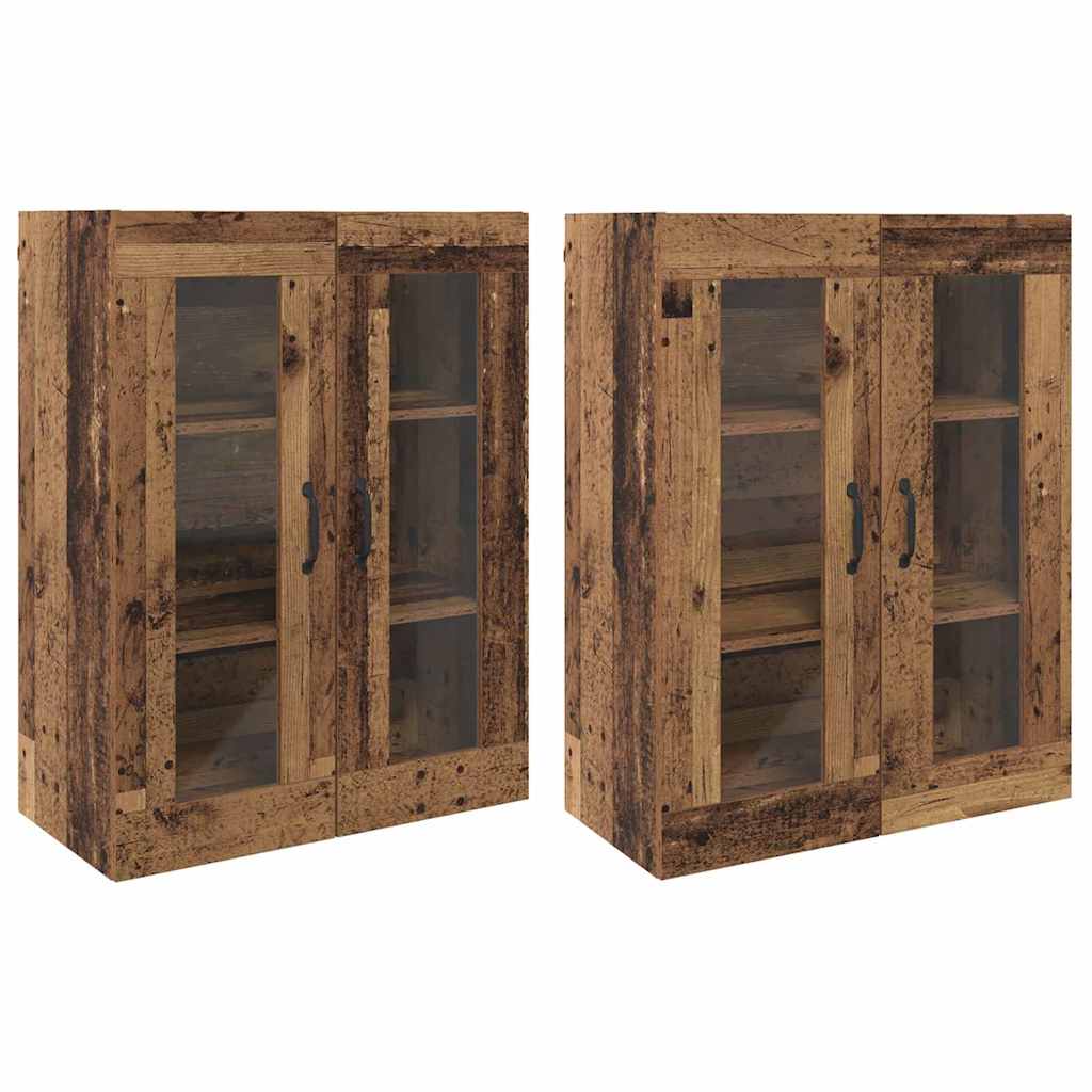 Wall Mounted Cabinets 2 pcs Old wood 69.5 x 34 x 90 cm