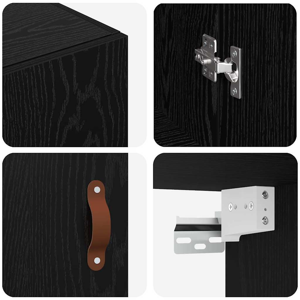 Wall Mounted Cabinets 2 pcs Black oak 69.5 x 34 x 90 cm