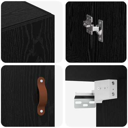 Wall Mounted Cabinets 2 pcs Black oak 69.5 x 34 x 90 cm