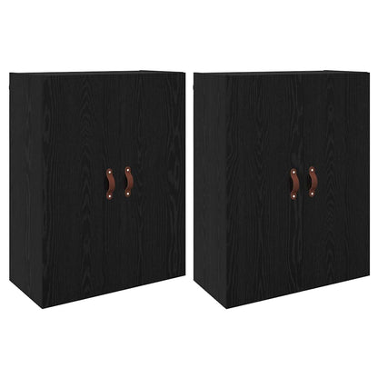 Wall Mounted Cabinets 2 pcs Black oak 69.5 x 34 x 90 cm