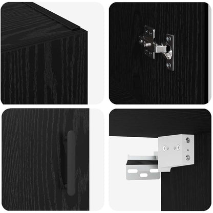 Wall Mounted Cabinets 2 pcs Black oak 69.5 x 34 x 90 cm