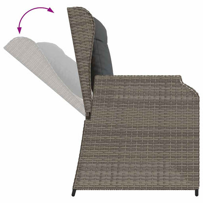 Garden Bench with Cushion Grey Poly rattan