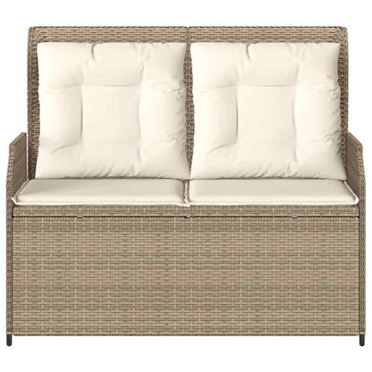 Garden Bench with Cushion Beige Poly rattan