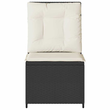 Garden Sofa with Cushion Black Poly rattan