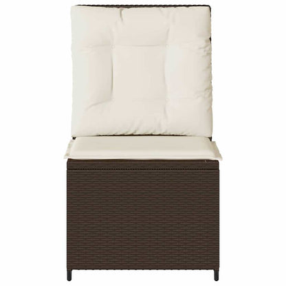 Garden Sofa with Cushion Brown Poly rattan